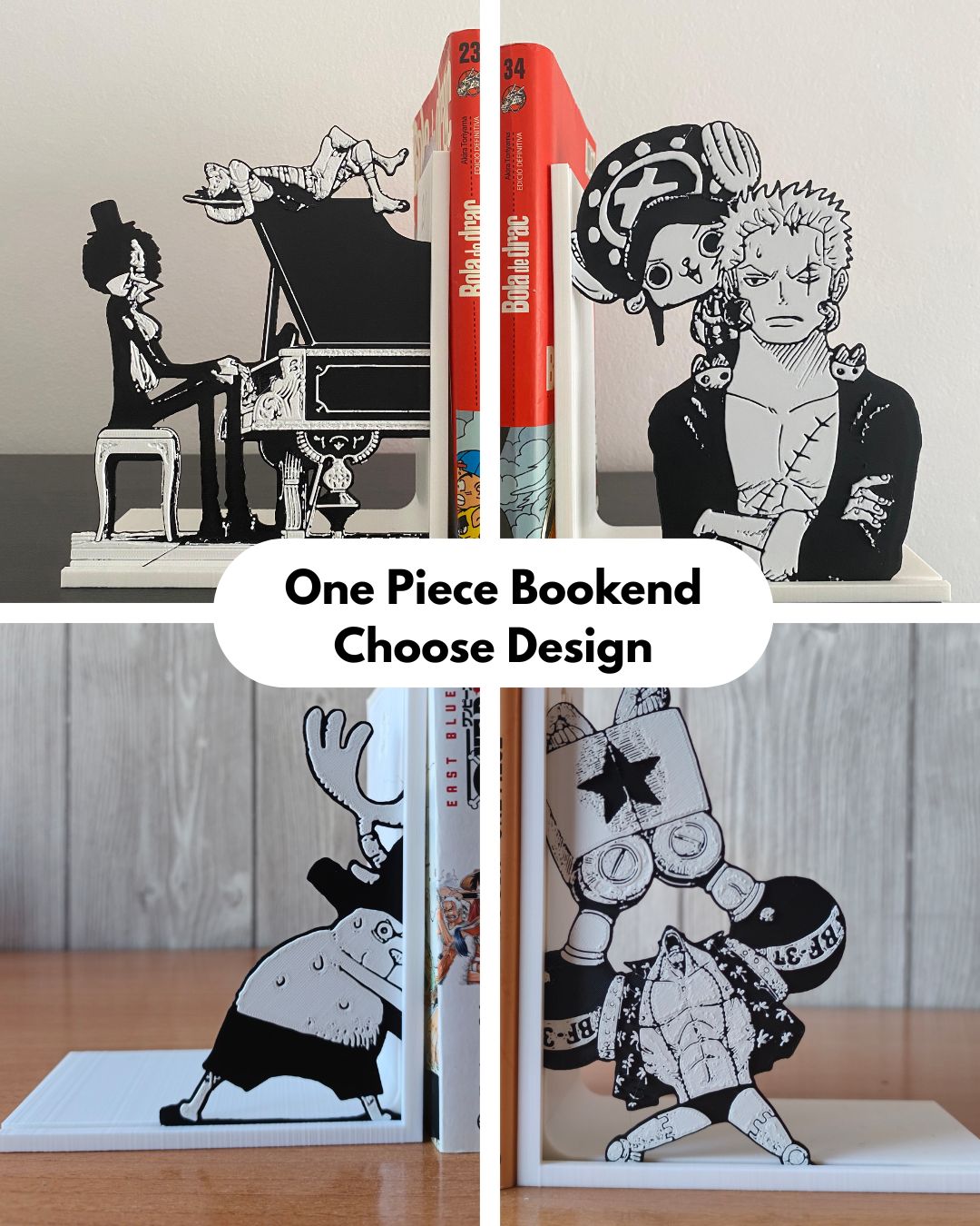 Sujetalibros anime impresión 3D de One Piece